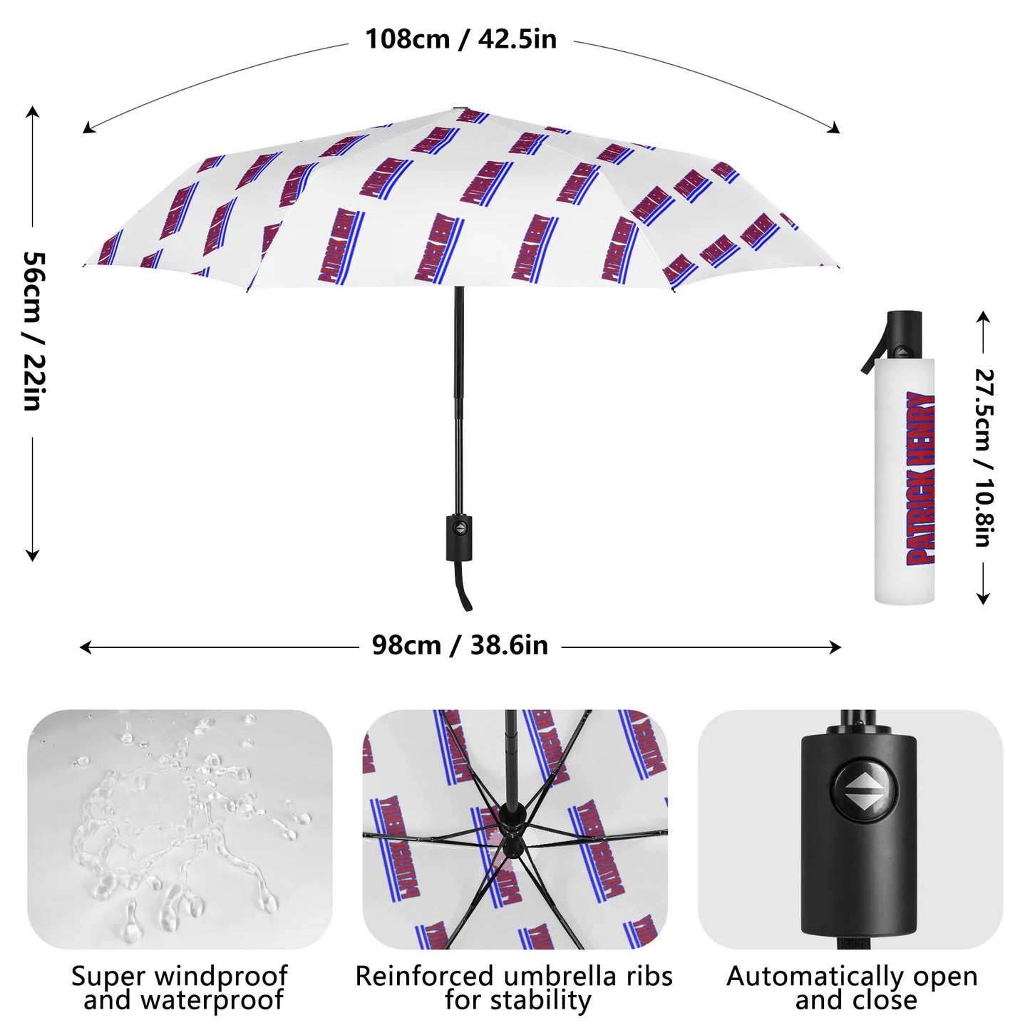 PH Pride: Lightweight Auto Open & Close Umbrella Printing Outside