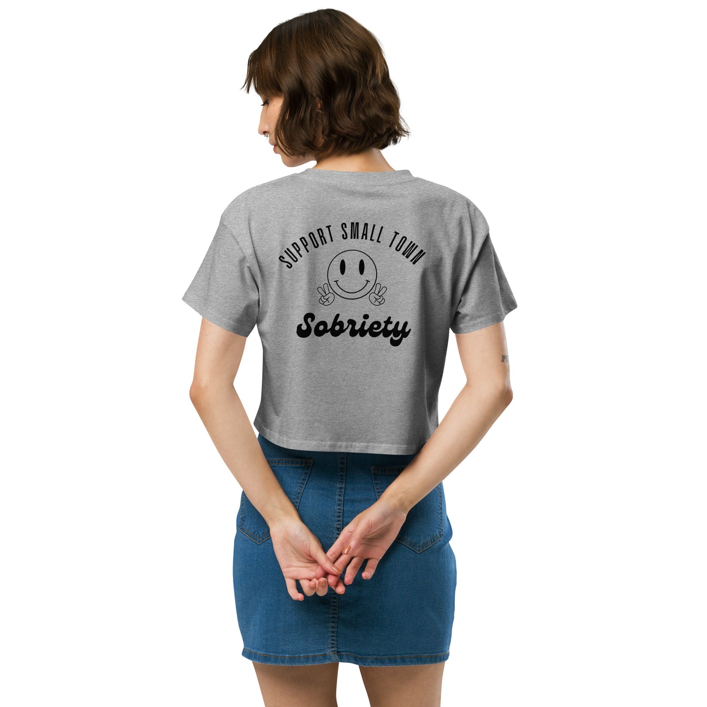 Small Town Sober Women's Crop Top Tee